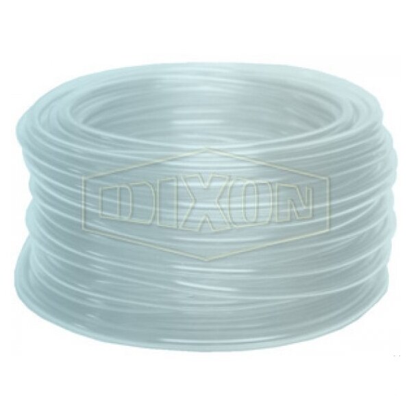 Tubing, 1/2 in ID x 5/8 in OD x 100 ft L, PVC, Domestic